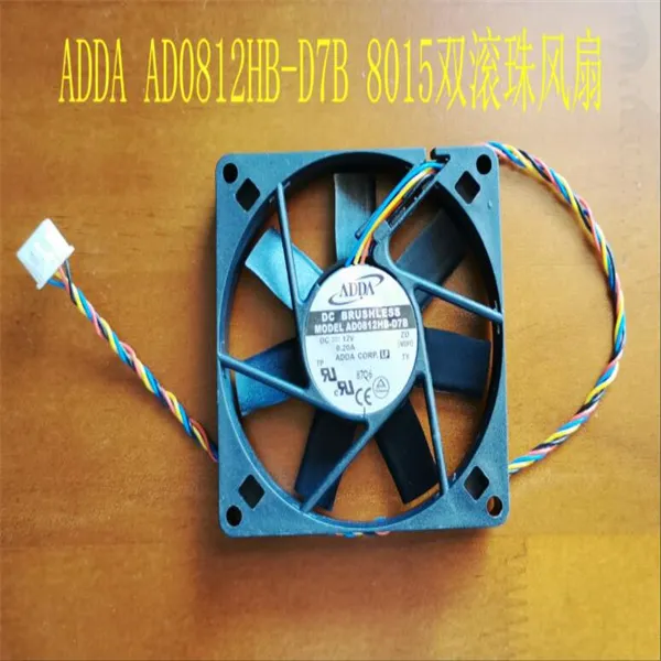 Vente en gros: ventilateur décodeur vidéo AD0812HB-D7B 8015 12V FD1280-DP184C, ED80151B1-Q01C-S99 boule double 4 fils
