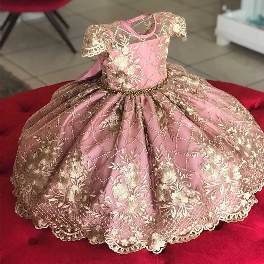 4-10 Years Kids Dress for Girls Wedding Tulle Lace Girl Dress Elegant Princess Party Pageant Formal Gown For Teen Children Dress Q0716