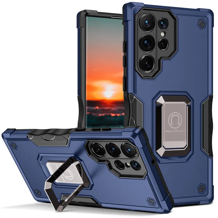 Casos de telefone híbrido para iPhone 13 Pro Max 12 11 XR X 7 8 Plus Case 2 em 1 TPU PC Armor Kickstand com Sacos OPP