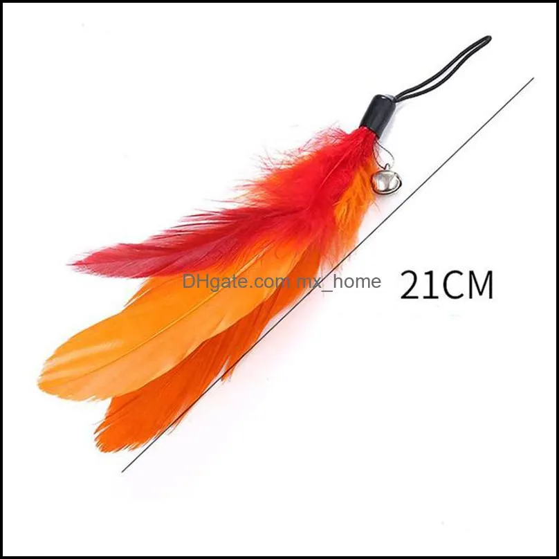 Feather Teaser Cat Toy Retractable Wand & 5 PCS Assorted Teaser Refills Interactive Catcher Teaser Toy JK2012PH