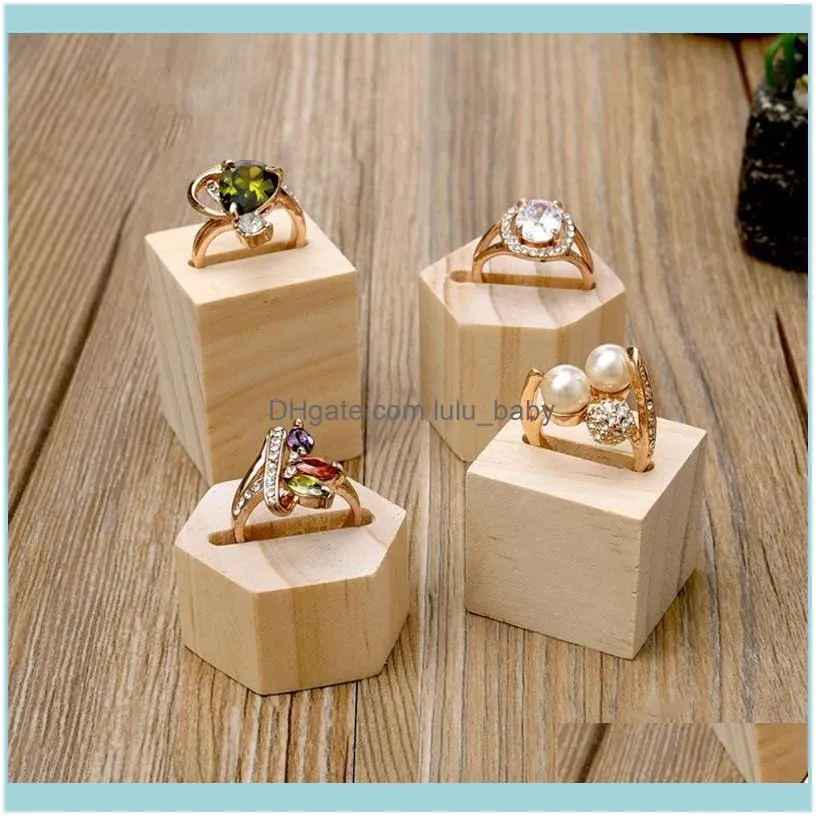 Jewelry Pouches, Bags 8 Pcs Log Pair Square And Hexagon Ring Display Racks, Couple Holders, Brackets, Silver Storage Racks