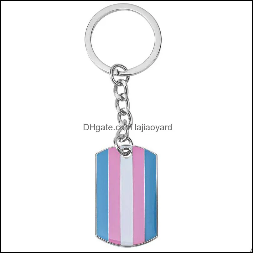 Mixed Pride LGBT Bisexual Pride Round Key Chain Metal Keychains Fashion Accessories