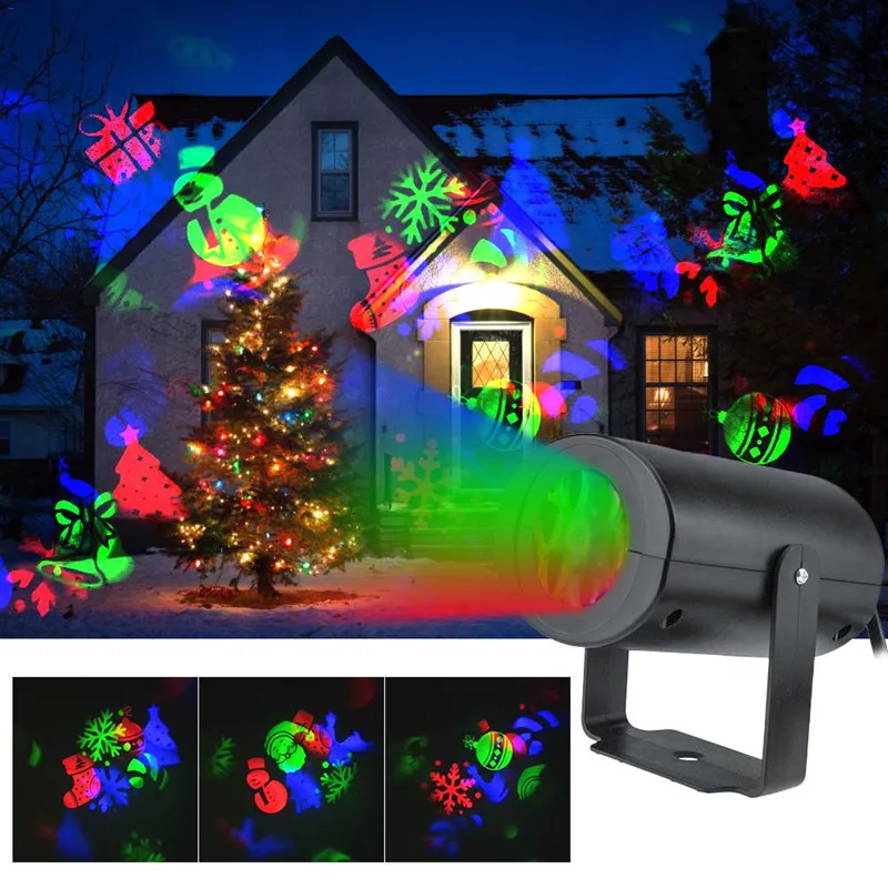 Scenbelysningseffekt utomhus tr￤dg￥rdsg￥rd gr￤smatta 2 julm￶nster kort AC 85-260V LED Projector Light 3W Party Light Decoration D3.0
