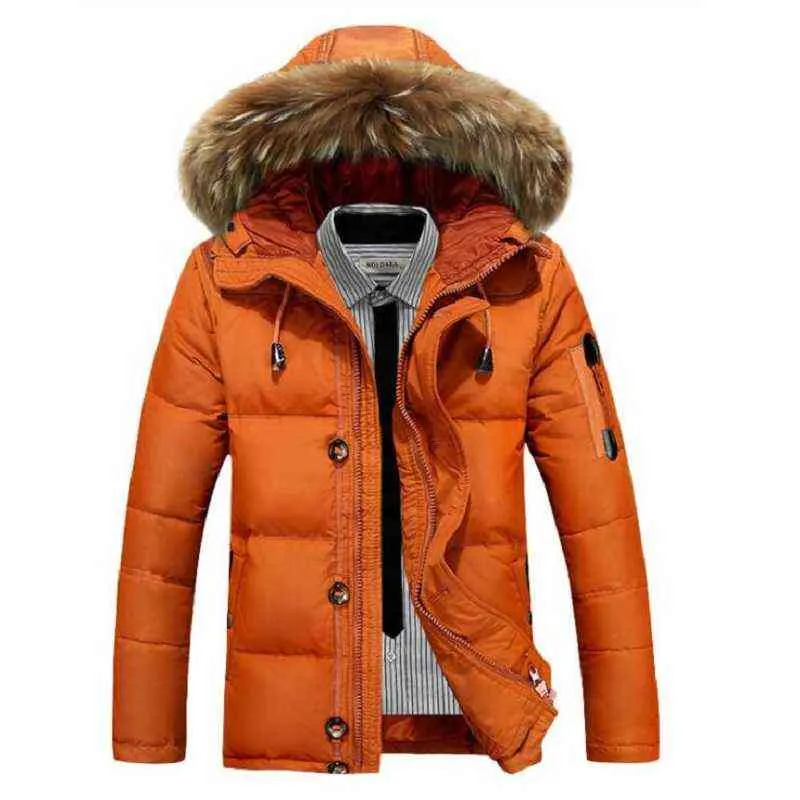Högkvalitativ Mäns Vinterjacka Tjock Snow Parkas Overcoat Vit Duck Down Jacket Män Windbreaker Brand Down Coat Drop Shipping G1108