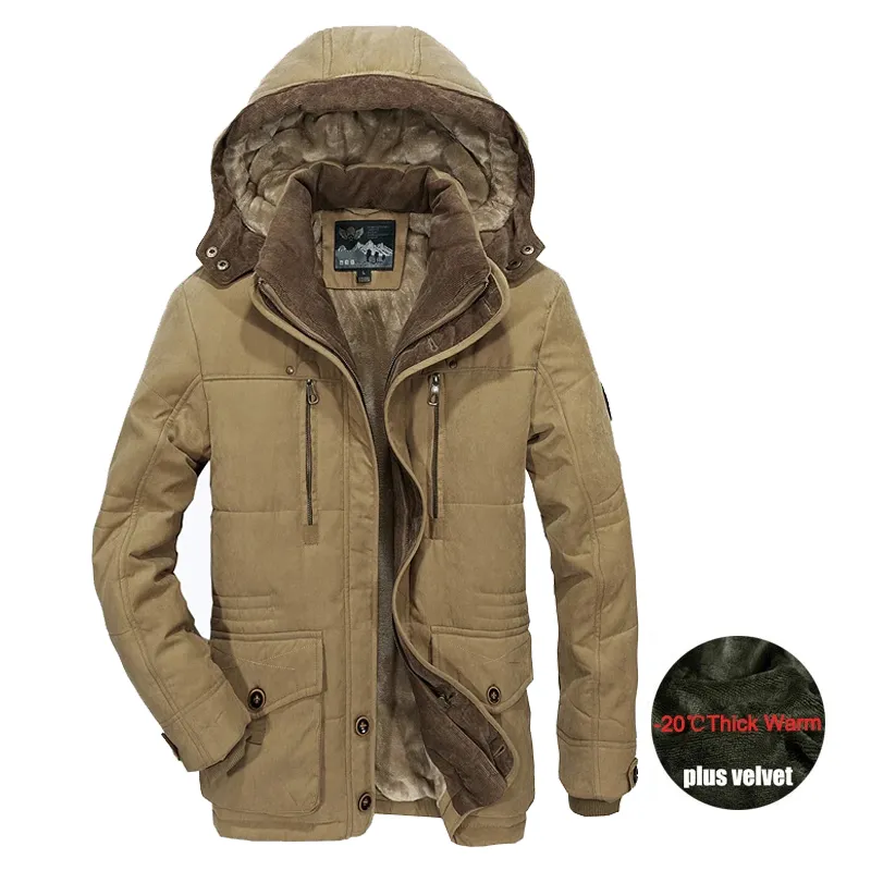Tasarımcı 6XL Kapşonlu Kış Ceket Erkekler Rüzgarlık Kalın Polar Sıcak Erkek Parkas Askeri Şapka Ayrılabilir Palto Erkek Jaqueta M