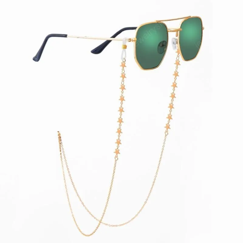 Corrente De Metal Cinco-apontada Estrela Cadeia De óculos de Cadeia De Óculos de Correntes de Mulheres Acessórios Sunglasses Hold Straps