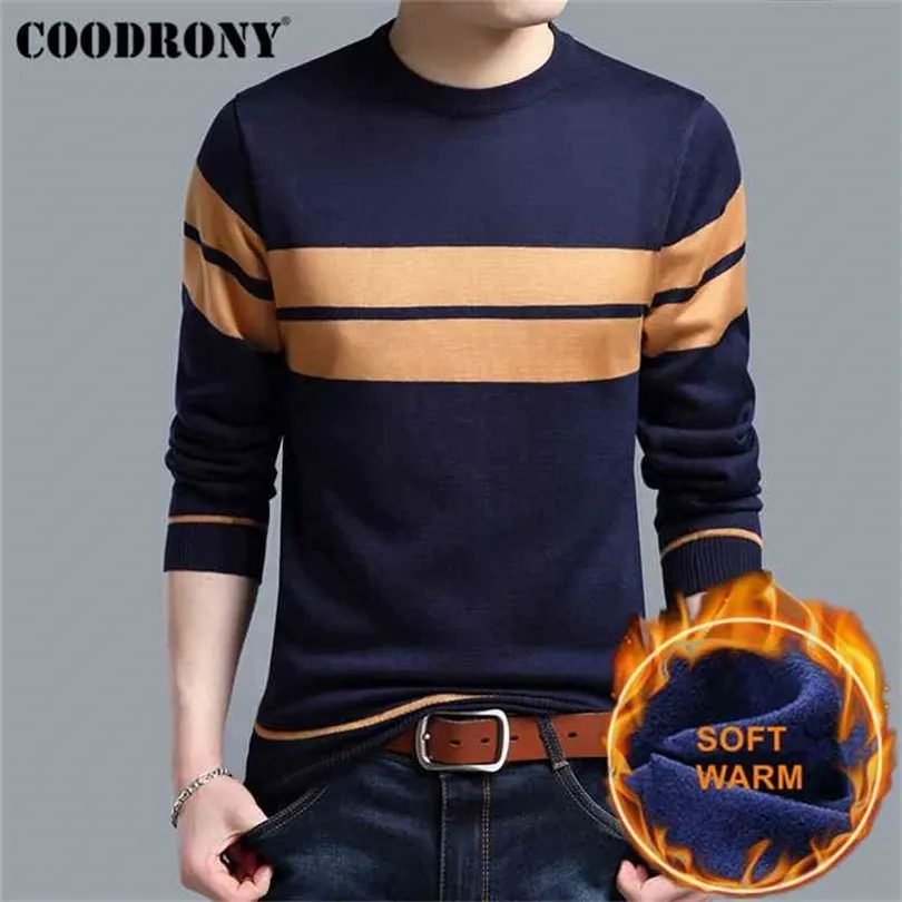 COODRONY Dicke Warme Baumwolle Liner Oansatz Pull Homme Weihnachten Pullover Männer Winter Wolle S Pullover Casual Pullover H018 210918