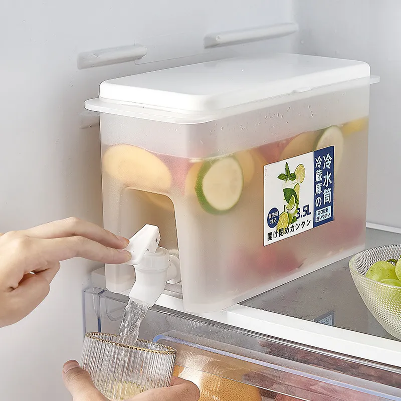 3500 ml Kühlschrank Kalt Wasserkocher mit Wasserhahn Haushalt Limonade Flasche Drinkware Behälter Teekanne Wasser Krug