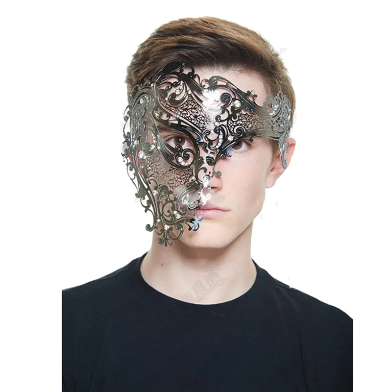 Scheletro di Venezia mezzo sexy con diamanti per donne e uomini Cool Costume Prom Party Face Hollow Out Masquerade Skull Mask