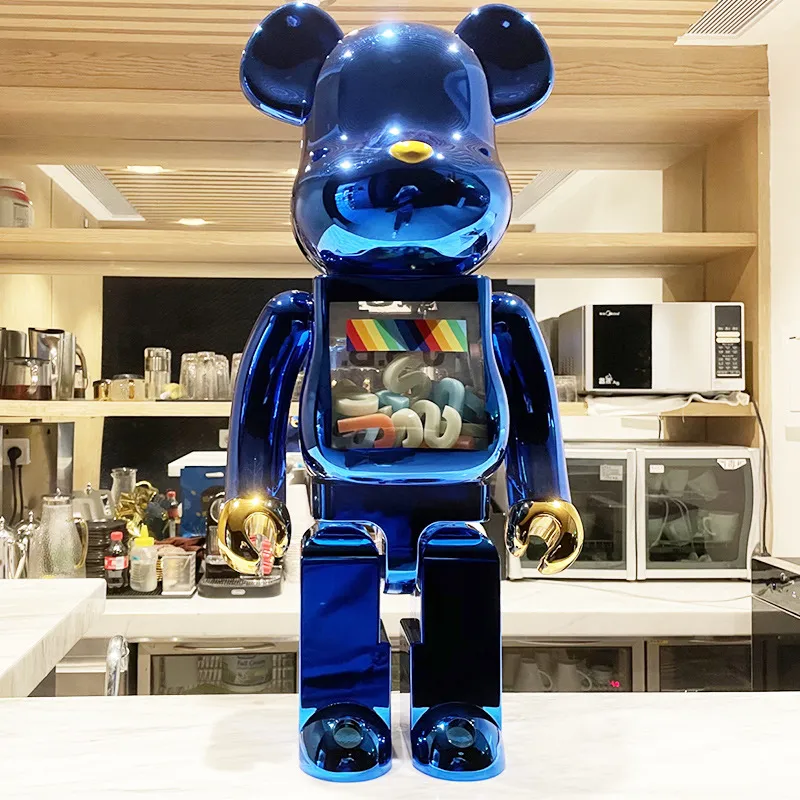 Bearbrick 28cmvilent медведь строительные блоки медведь гальваническое покрытие JSB светящаяся тенденция кукла ручной ручной коробку орнаменты