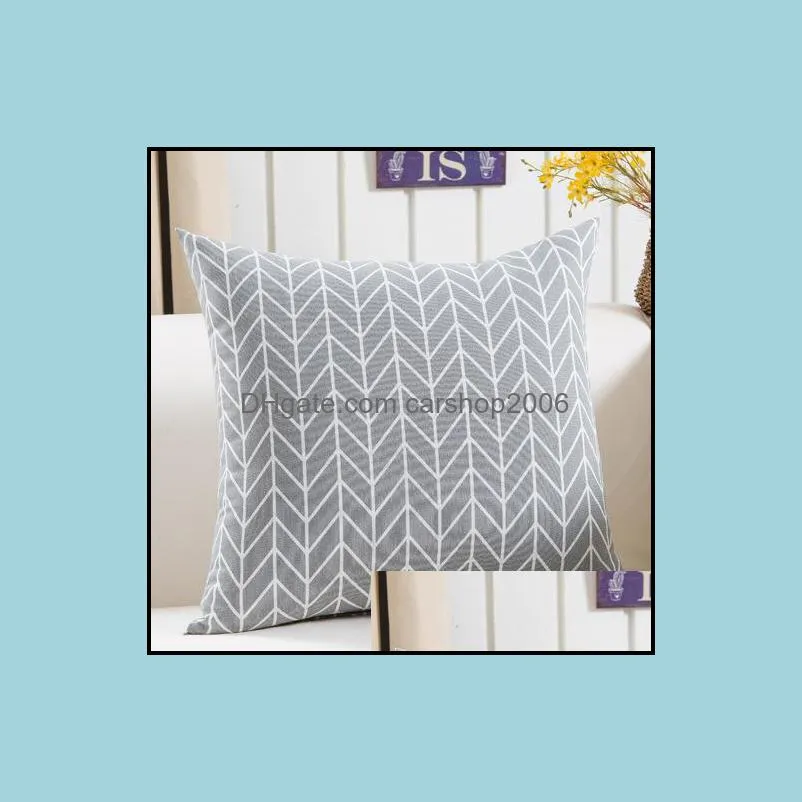 45x45cm Striped Pillowcase Geometric Throw Cushion Pillow Cover Printing Cushion Pillow Case Bedroom Office VT0095