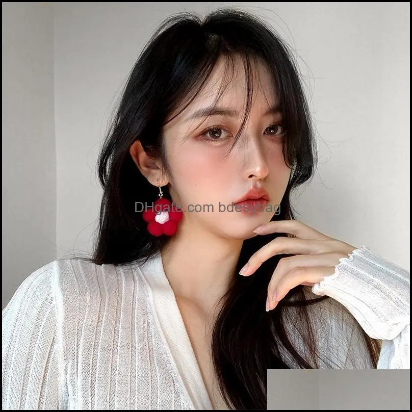 & Chandelier Jewelryautumn And Winter Korean Cute Dangle Female Flower Party Wedding Earrings Jewelry For Women Drop Delivery 2021 G4Ver