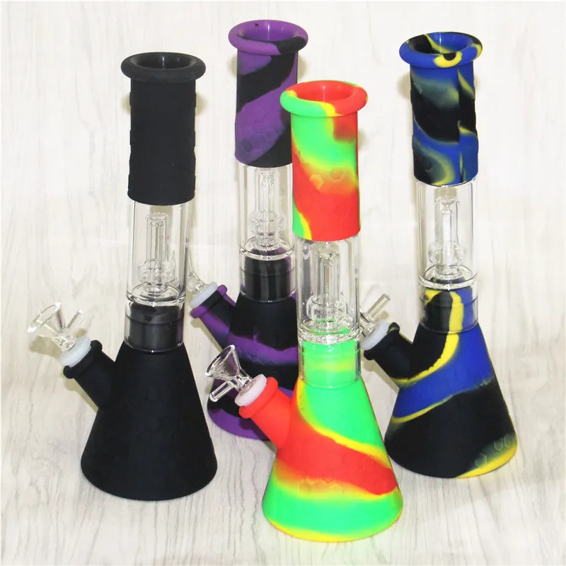 Силиконовые бонги кальяны стеклянные Bubblers Perc Ash Catchers Wax контейнеры таббера инструменты кремниевые ручные трубы