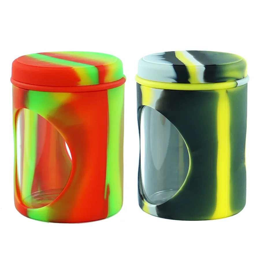 Garrafas de armazenamento de frascos de exposição de vidro frascos de alta capacidade de alta capacidade de silicone glass jars 180ml