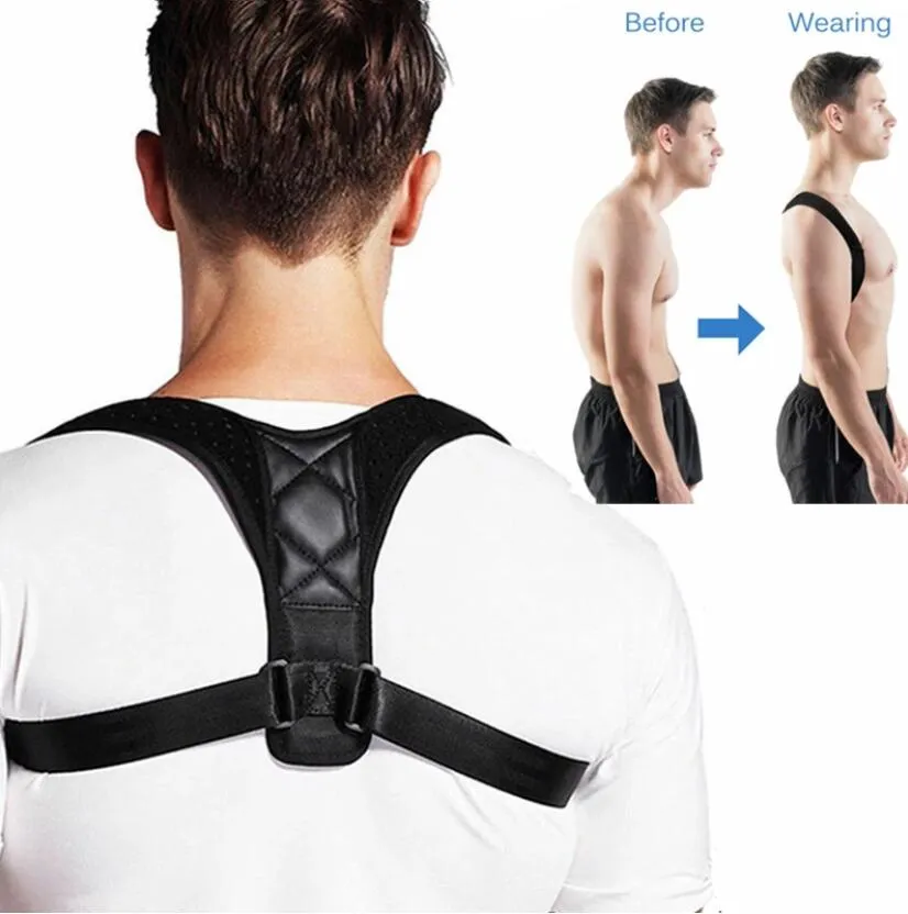 ブレースサポートベルト調節可能なバックポスチャー補正装置鎖骨背骨バックショルダー腰椎姿勢補正DHL