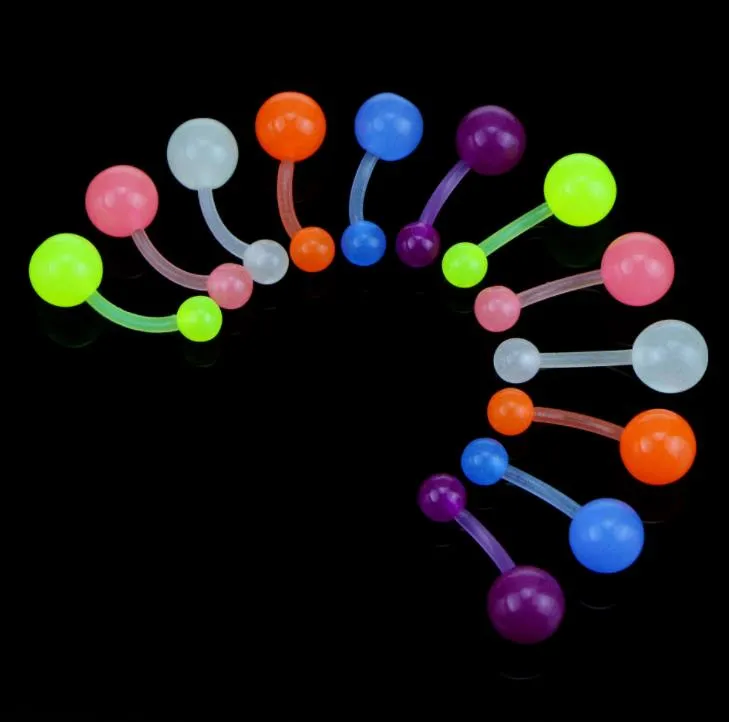 Navel & Bell Button Jewelry color Body Piercing Jewelry Buttonringluminous Soft Belly Nave Bar Rings Glow In Dark Drop Delivery 2021