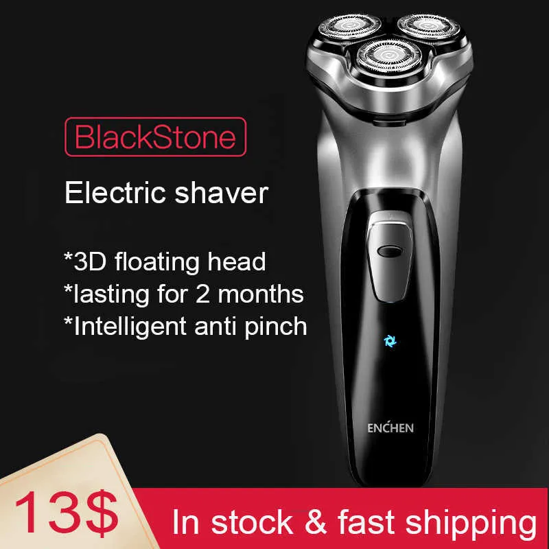 Ny Enchen Electric Shaver Razor för män Beard Hair Trimmer Tvättbar uppladdningsbar typ-C USB-rakning Beard Machine P0817