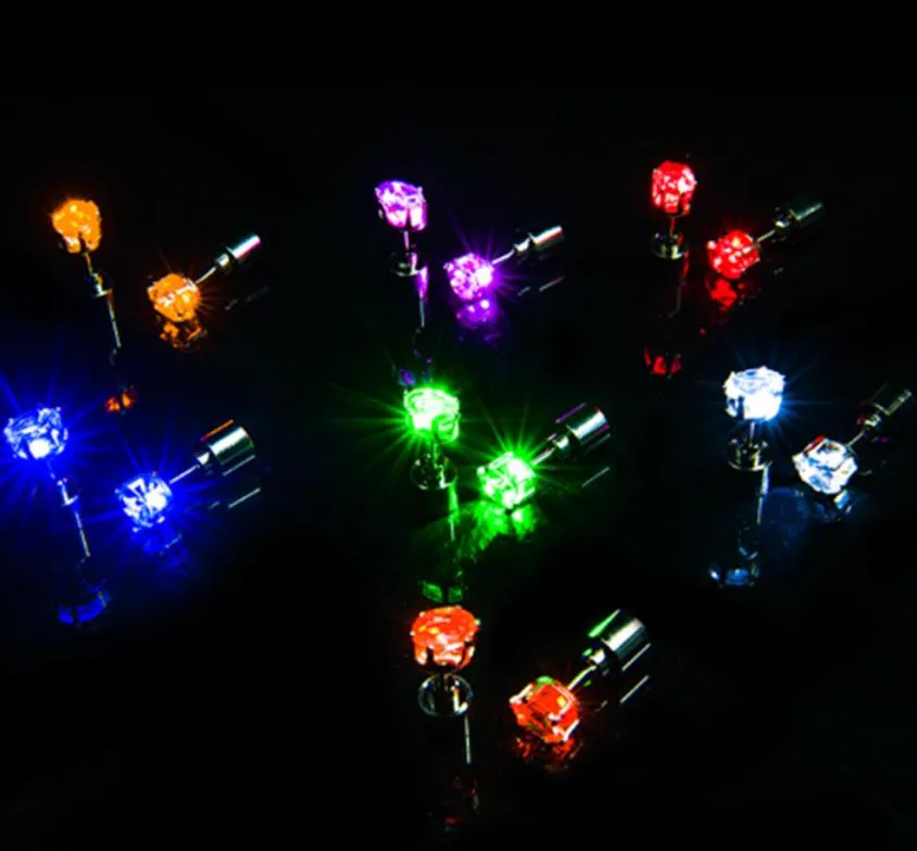 Christmas Gift LED Flash Stud Earrings Hairpins Strobe LED Earring Lights Strobe LED Luminous Light up Nightclub Party Earrings