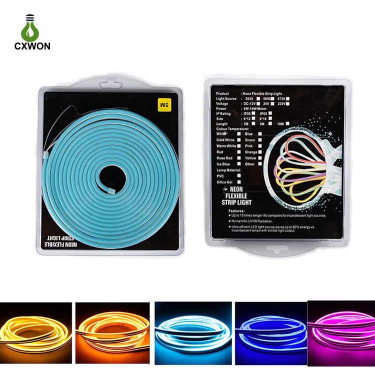 120leds Flex LED Neon Strip Rope Light Retail Blister Kit Neon Signs 2835 SMD DC12V Étanche IP65 Publicité Décor