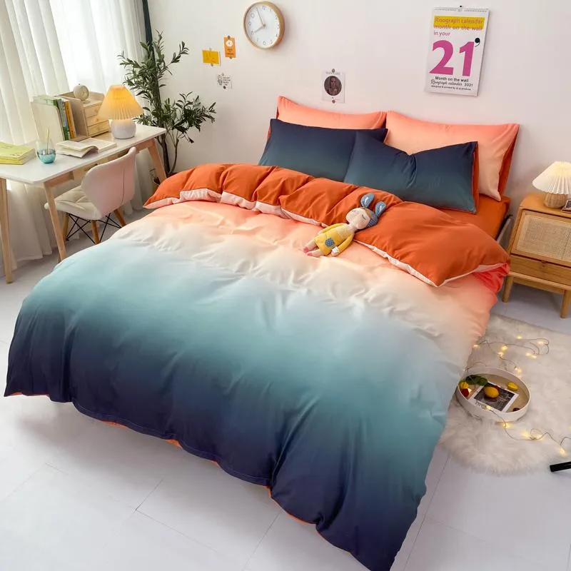 Bedding Sets 3pcs/4pcs Bed Set Soft Comforter Pattern Duvet Cover With Pillowcase Shams Double Single