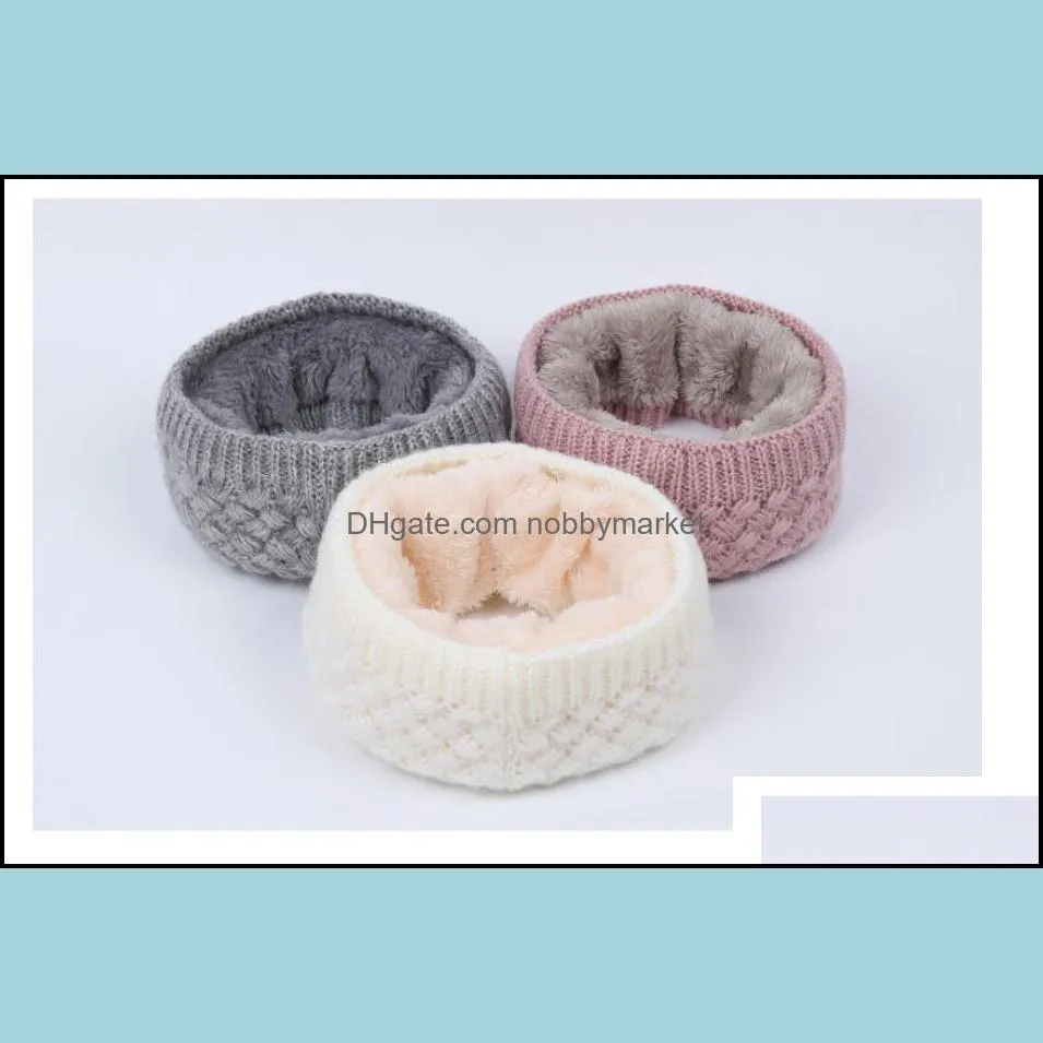 Winter Warm Double-Layer Soft Fleece Lined Thick Knit Neck Ring Scarf For Women and Men Hot Warmer Circle Scarf Windproof Knitted