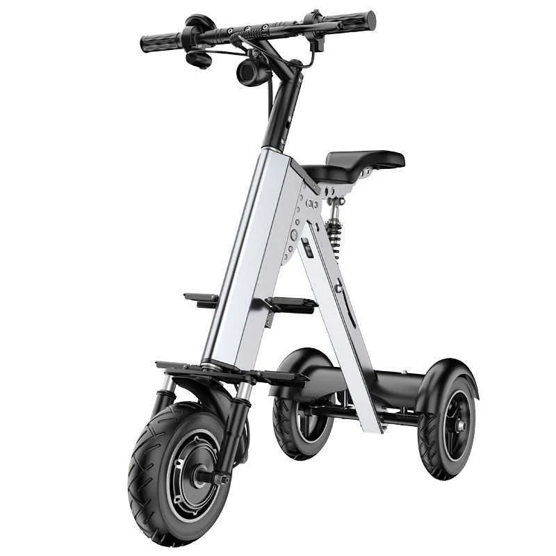 Scooters de chute elétrico 3 rodas 3 rodas Ccooters elétricos 10 polegadas 36V 350W Scooter elétrico de triciclo pai-filho dois assentos dois assentos