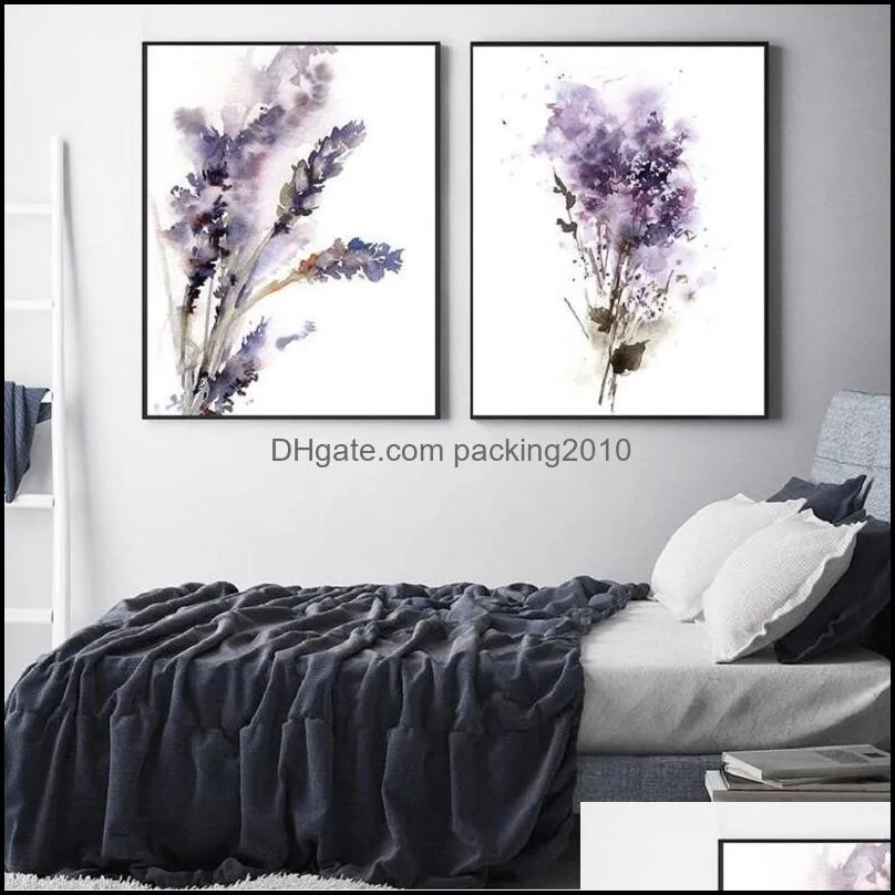 Botanical Purple Lavender and Lilac Prints Flowers Wall Art Decor Canvas Painting For Abstract Posters Room Decor