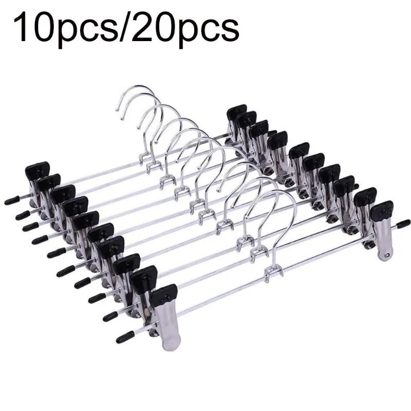 Hangers & Racks 10/20Pcs Hadifield Steel Stand Hanger Pants Skirt Clothes Adult Kid Clothing Rotatable Holder With 2 Adjustable Non-slip Cli