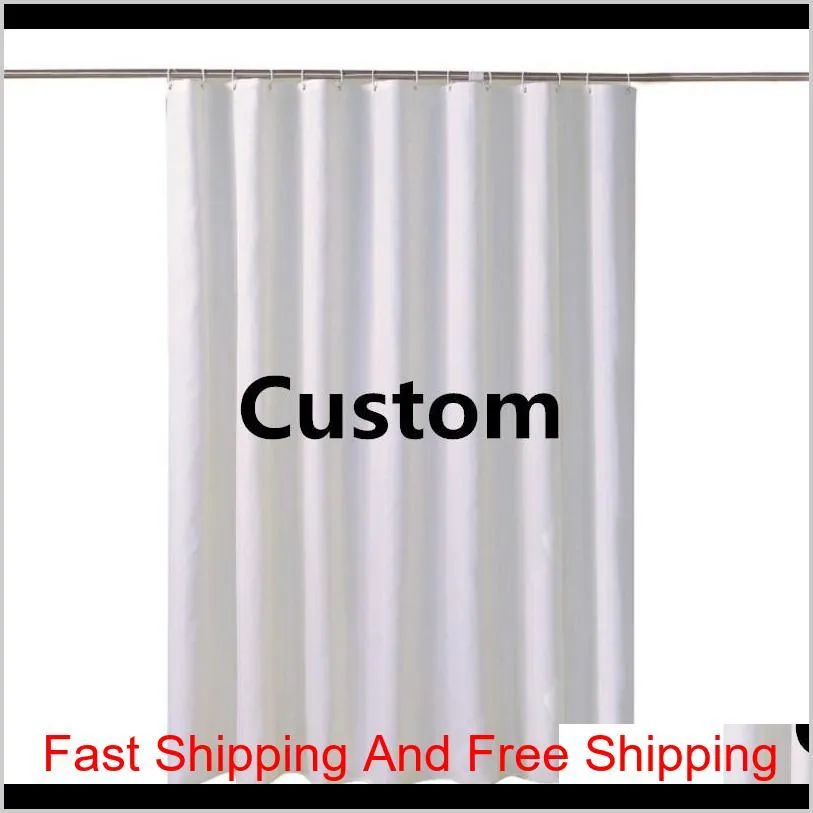 custom waterproof shower curtains with hooks c digital full-printing polyester bathroom curtains carpet 180x180,165,150 90cm