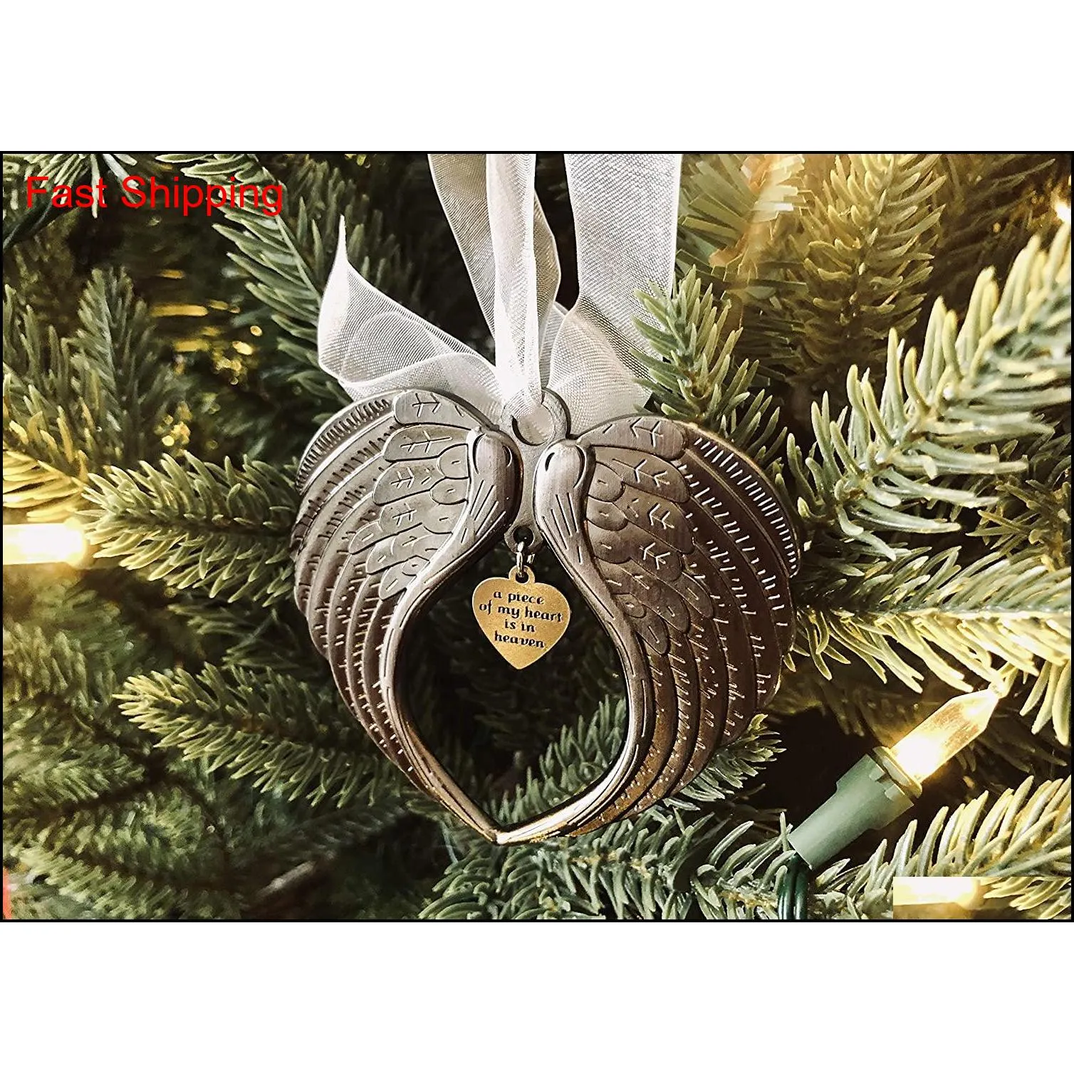 Ornements de Noël Accessoires ailes d'ange Un morceau de mon cœur est au paradis Ornement Accessoires de mode jllAqh yy_dhhome