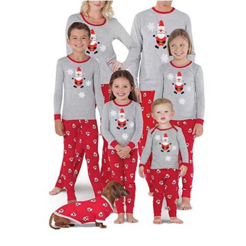 Christmas Pajama Moda Matka I Córka Ubrania Rodzinne Dopasowanie Stroje Mamusia i ja Wygląda T-shirt Ojciec Mama Baby Odzież 210927