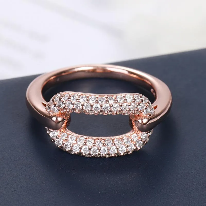 Fashion Simple Square Full Zircon Promise Rings For Women High Quality Geometric Austrian Rhinestone Jewelry