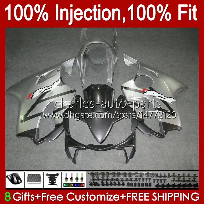 Injektionsformmissor för Honda CBR600F4 CBR Silver Black 600 F4 FS CC 600F4 99 00 karosseri 54no.49 CBR600 F4 CBR600FS 1999 2000 600CC 1999-2000 OEM Body Kit 100% Fit