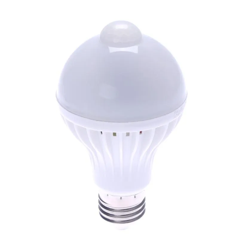 Światła ratunkowe Lampa czujnika 7W LED E27 żarówka Auto Smart Pir Podczerwień korpus w podczerwieni z światłem ruchu