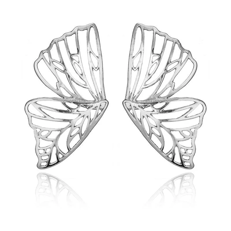 2021 livraison directe offre spéciale creux grand papillon boucle d'oreille pour les femmes métal ange aile boucles d'oreilles déclaration mariée mariage bijoux