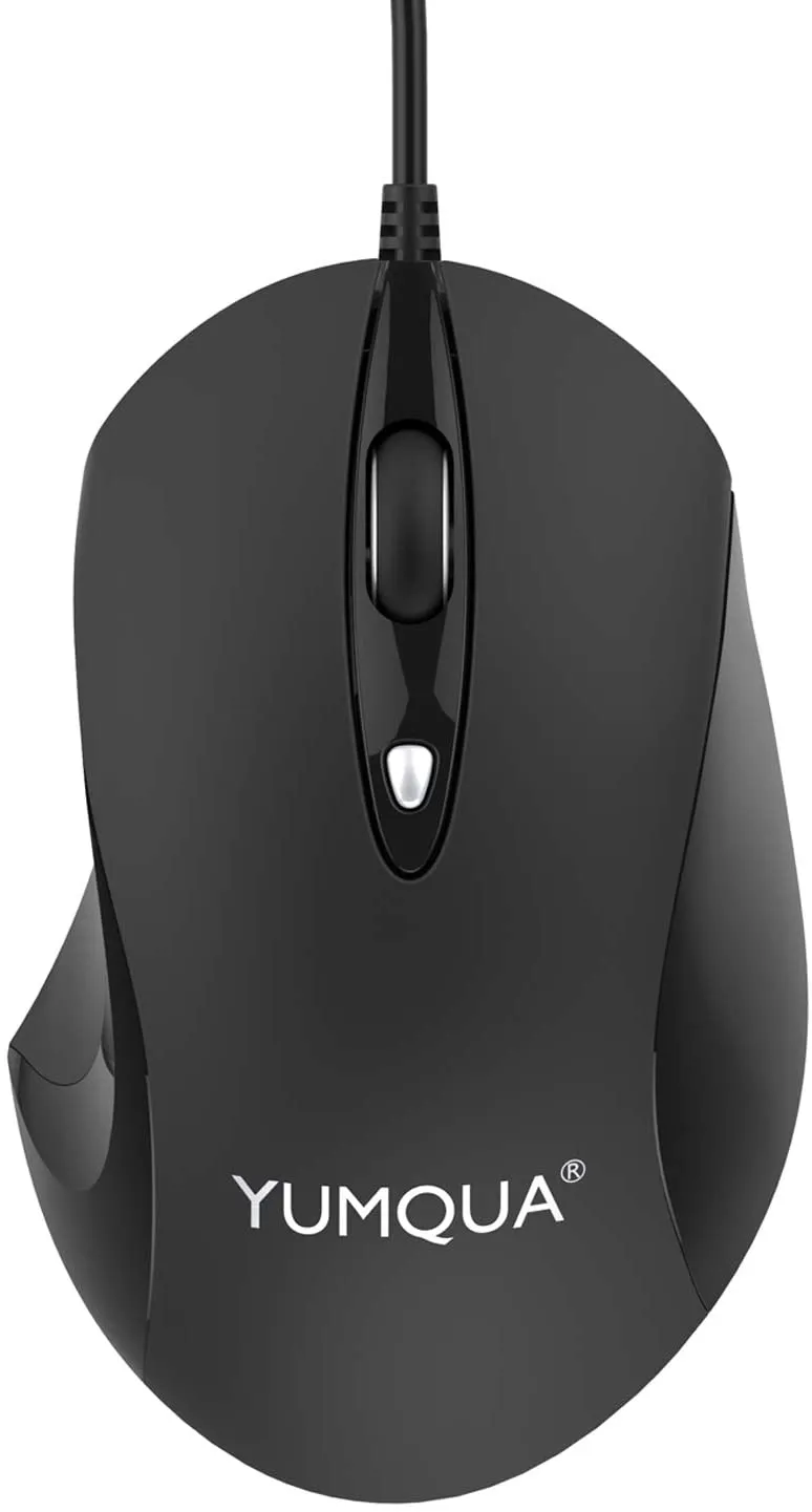 Ratos de computador óptico de escritório, YUMQUA G189 Mouse USB com fio, 4 DPI ajustáveis (até 1600) para PC, laptop, Mac