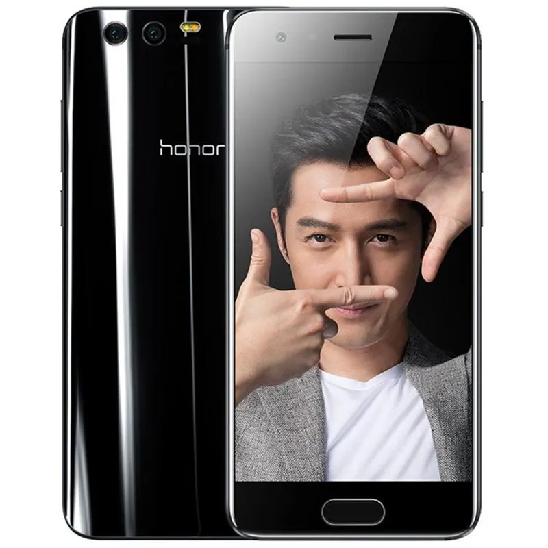 Téléphone portable d'origine Huawei Honor 9 4G LTE 4 Go de RAM 64 Go de ROM Kirin 960 Octa Core Android 5.15 "FHD 20MP NFC ID d'empreintes digitales Smart Mobile Phone