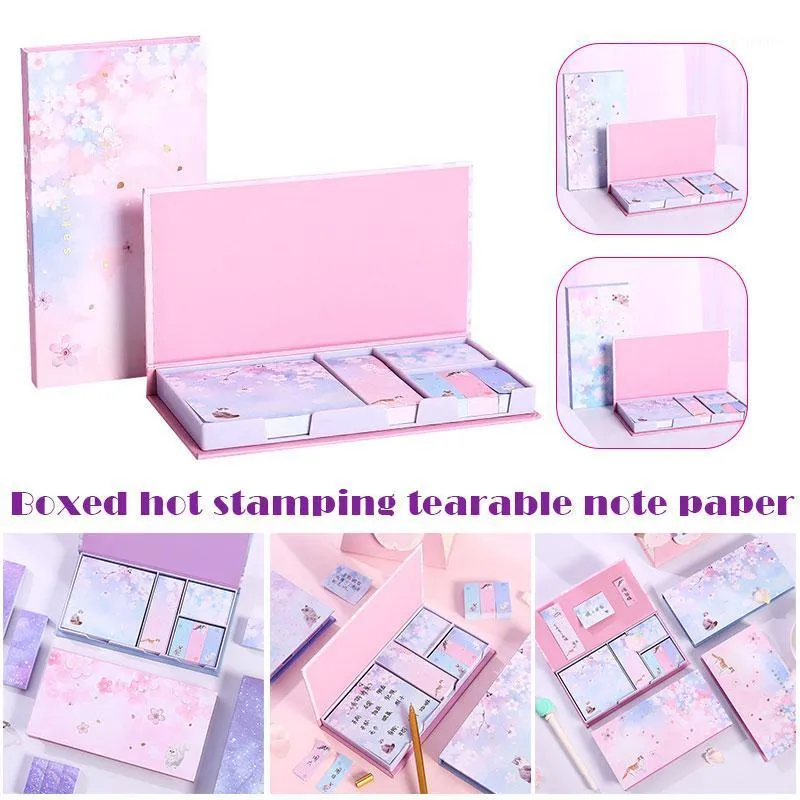 Present Wrap Notes Bokmärke Gilded Sticky Note 4 Pad Self-Stick 80 Sheet/Pad For School Office Family C66