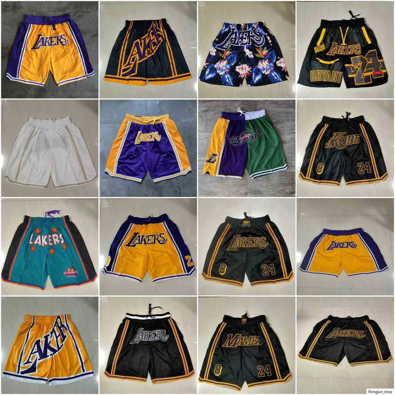 2021 Team Basketball Short Just Don Versão Floral Shorts Esportivos Hip Pop Pant Com Bolso Zíper Moletom Roxo Branco Preto Amarelo Masculino