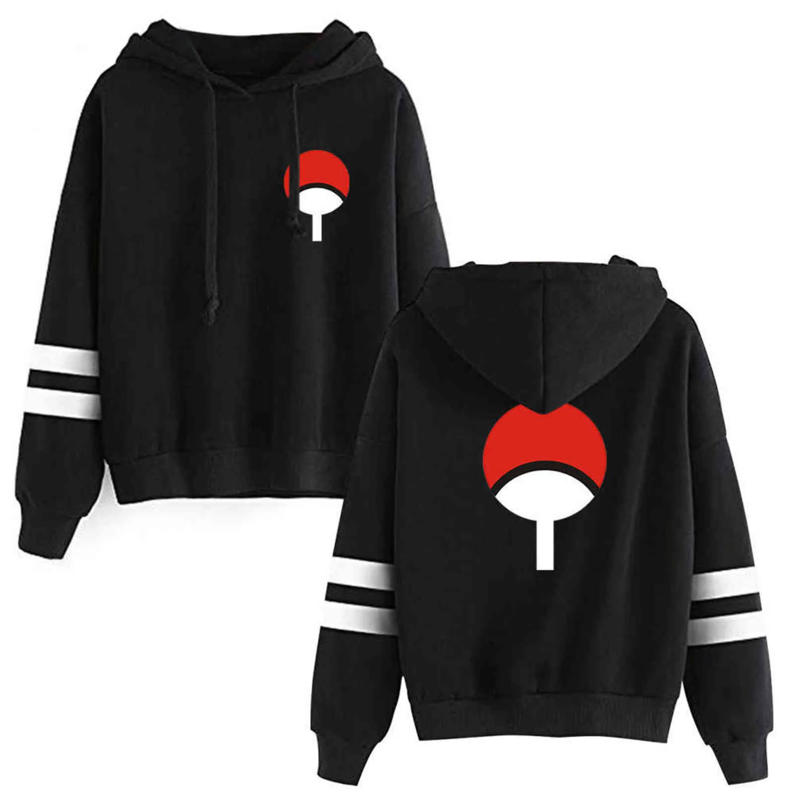 Anime Sasuke Hoodie Men/Women's Sweatshirt Cool Uchiha Hatake Uzumaki Clan Badge Streetwear Sudaderas boy/girls Oversized hoodie Y211118