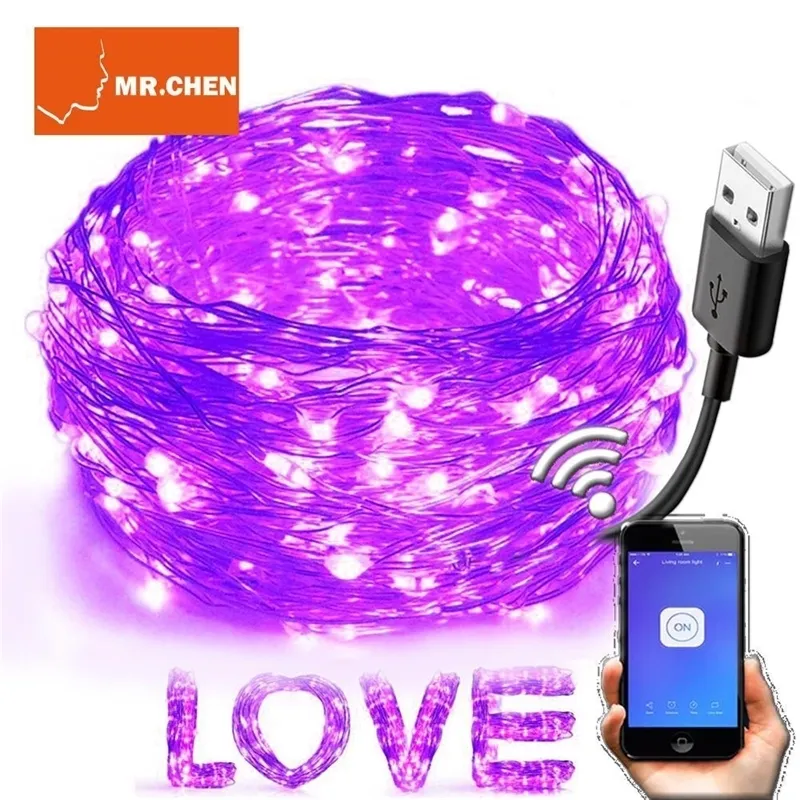 Ultravioleta DIY DIY LED Efeito de luz de luz USB 20M UV lâmpada preta lâmpada de lâmpada de corda DJ DJ Christmas Halloween festa à prova d 'água barradom y201015