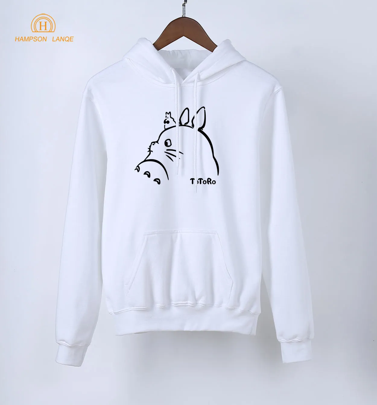 Anime Hoodies Kawaii Totoro Print Sweatshirts 2019 Spring Autumn Harajuku Women Long Sleeve Hoodie White Warm Fleece Pullovers
