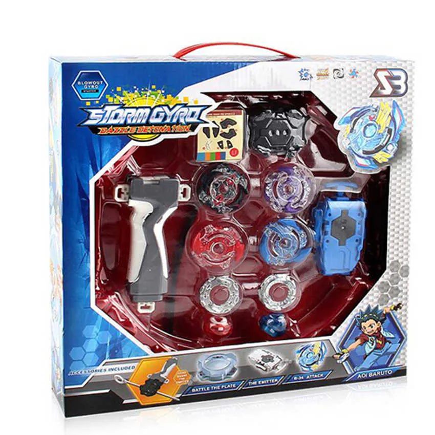 Oryginalne pudełko Beyblades Burst Sprzedaż Metal Fusion 4D BB807D z wyrzutnią i areną Spinning Top Set Kids gry Zabawki X0528