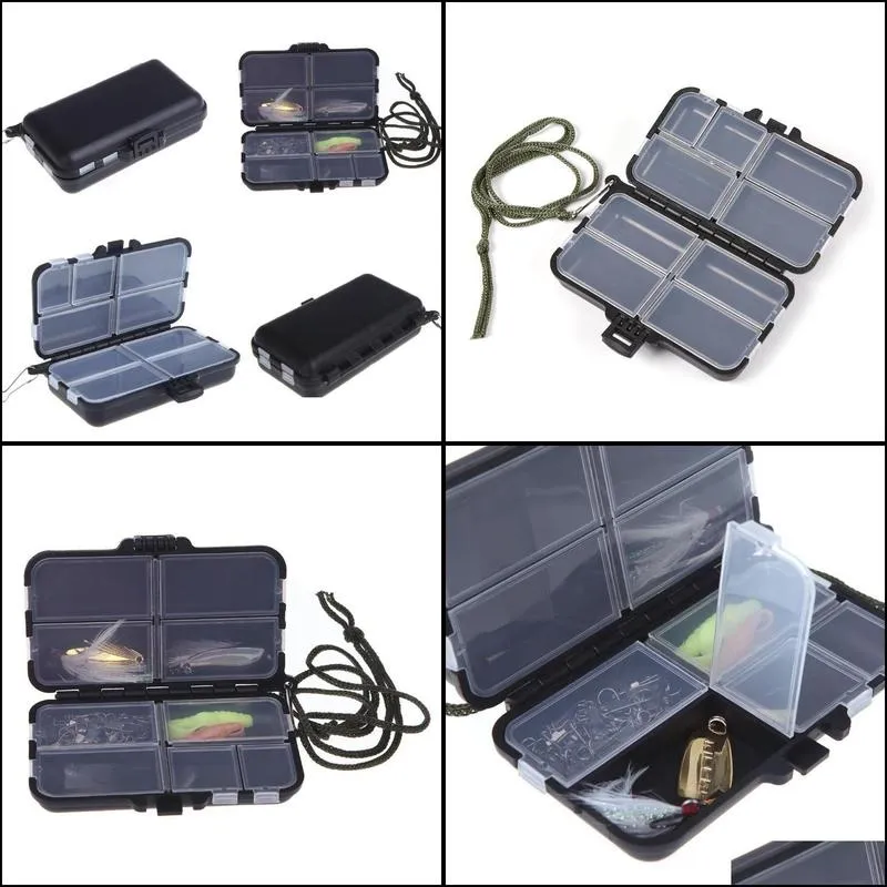 Fishing Accessories 9 Slots Plastic Tackle Box Lure Hook For Carp