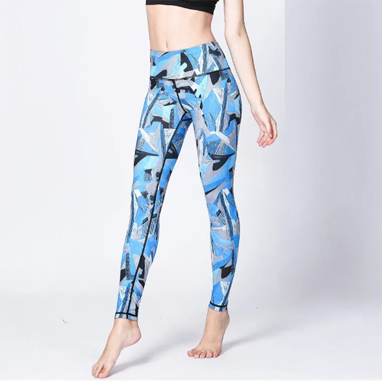 Lu Yoga Service Calzamaglia da yoga sportiva da donna Nine Pants Camouflage Gradient HK Series