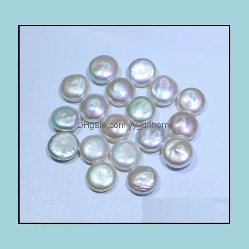 12mm Holeless Coin Shape Natural Pearl Loose Beads Freshwater Pearl Particles Women`s Gift