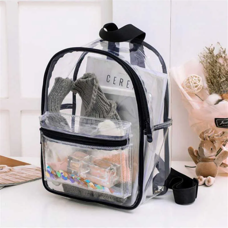 Zaino Da Donna Borsa In PVC Impermeabile Trasparente Moda