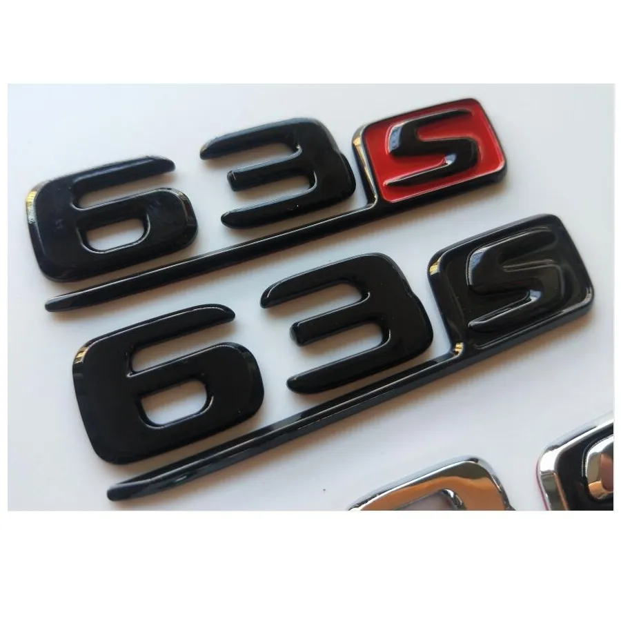 Chrome Black Letters Pinch Baidges Emblems Emblem Badge Stikcer dla Mercedes Benz x290 Coupe AMG GT 63 S GT63S303N