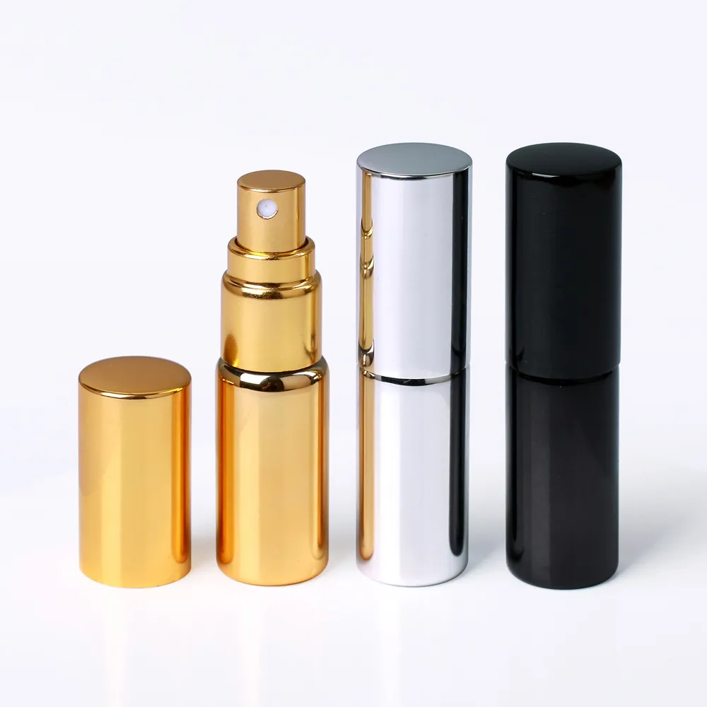 5ML Portable UV Glass Refillable Perfume Bottle With Aluminum Atomizer Spray Bottles Sample Empty Containers Support Logo Customized