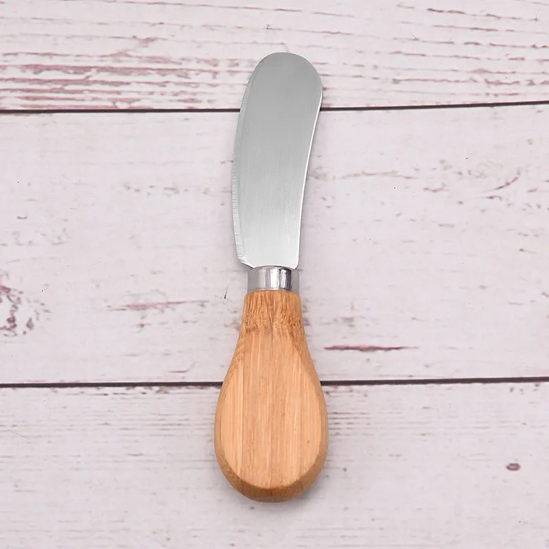 Jam Spreader Cheese Utensils Wooden Handle Stainless Steel Cream Spatula Cheese Knives Butter Knife Cheese Spread LX4551